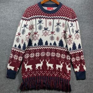 You Look Ugly Today Christmas Sweater Women's Medium Red/White Knit Party